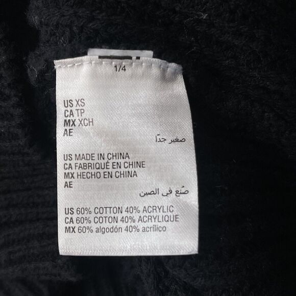 INC International Concepts X-Small Sweater Long Sleeve V-Neck Oversized Black - Picture 7 of 8